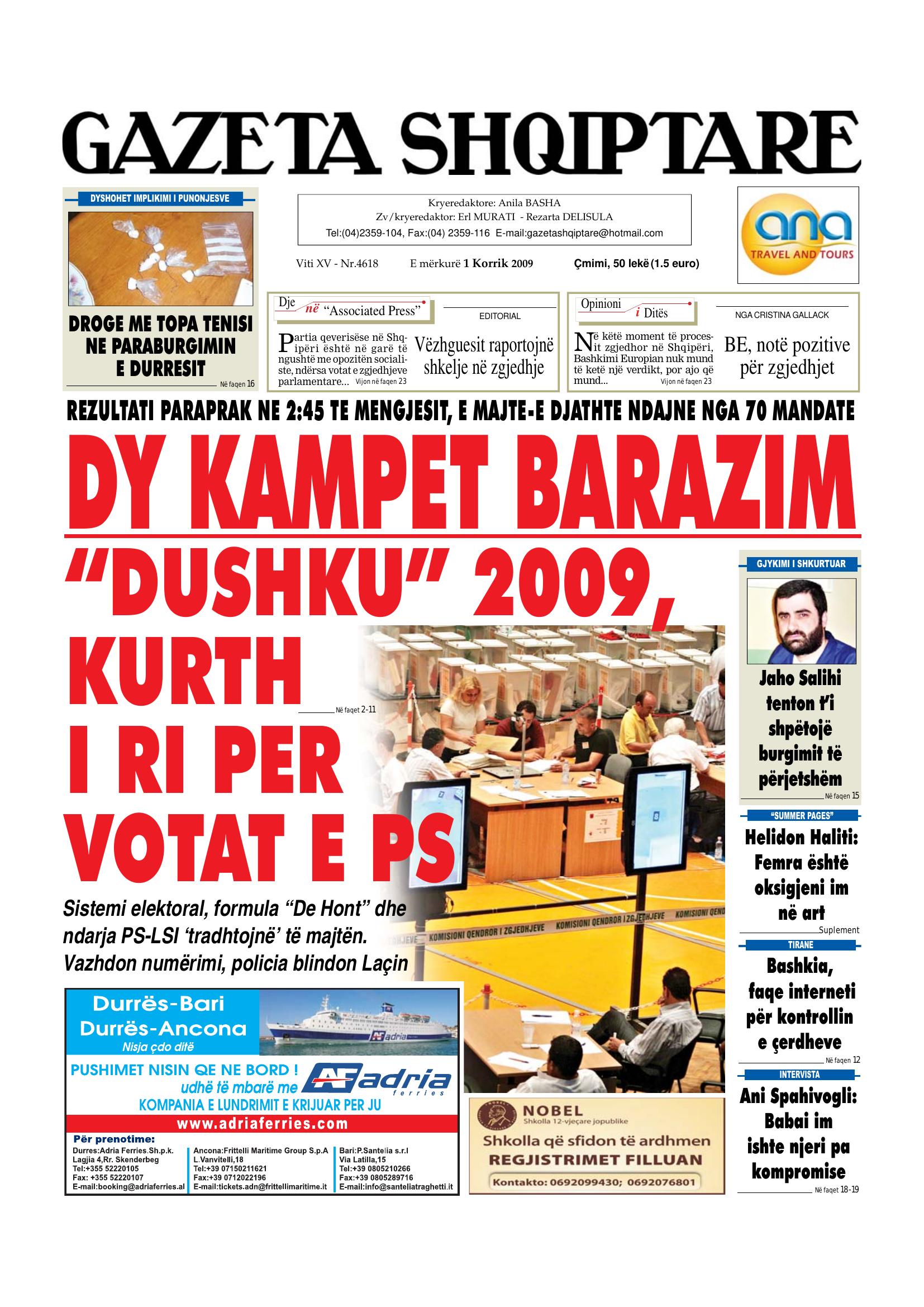 Gazeta Shqiptare 2009-07-01